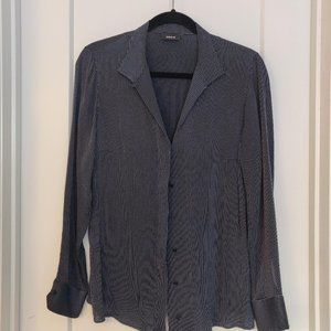 Akris silk button up v-neck blouse